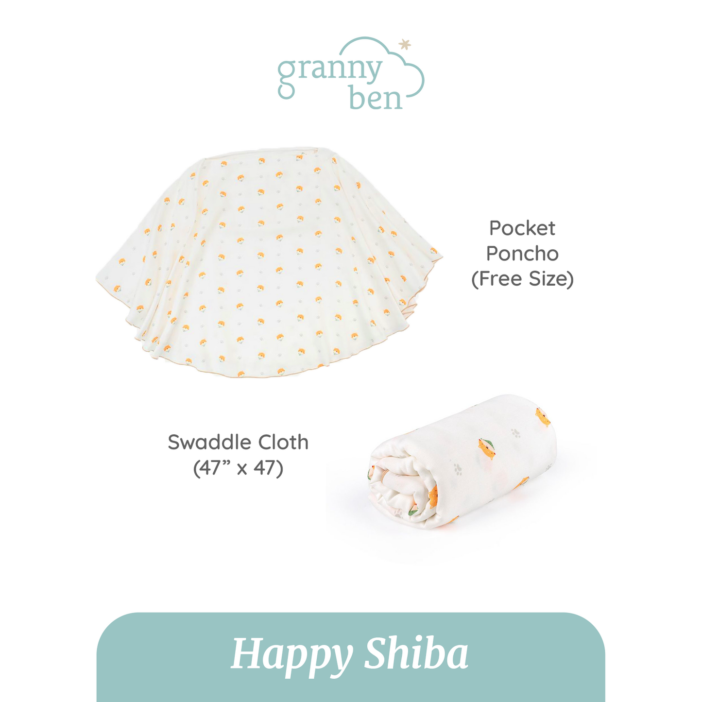 Mummy's Picks | Muslin Pocket Poncho + Muslin Swaddle Cloth
