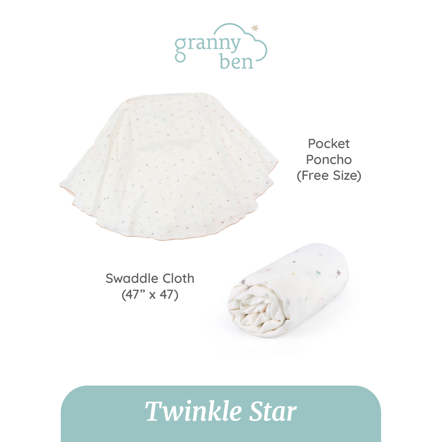 Mummy's Picks | Muslin Pocket Poncho + Muslin Swaddle Cloth