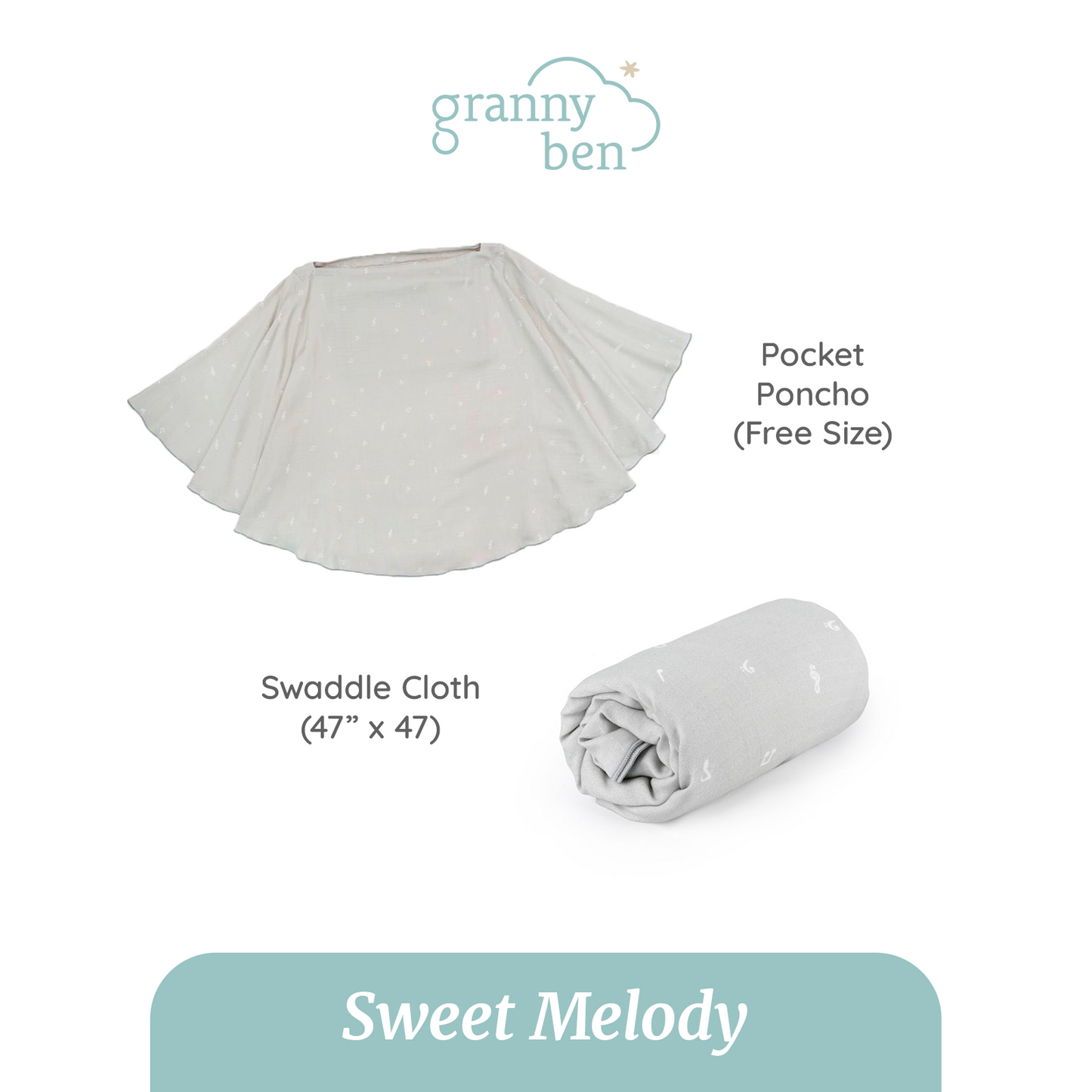 Mummy's Picks | Muslin Pocket Poncho + Muslin Swaddle Cloth
