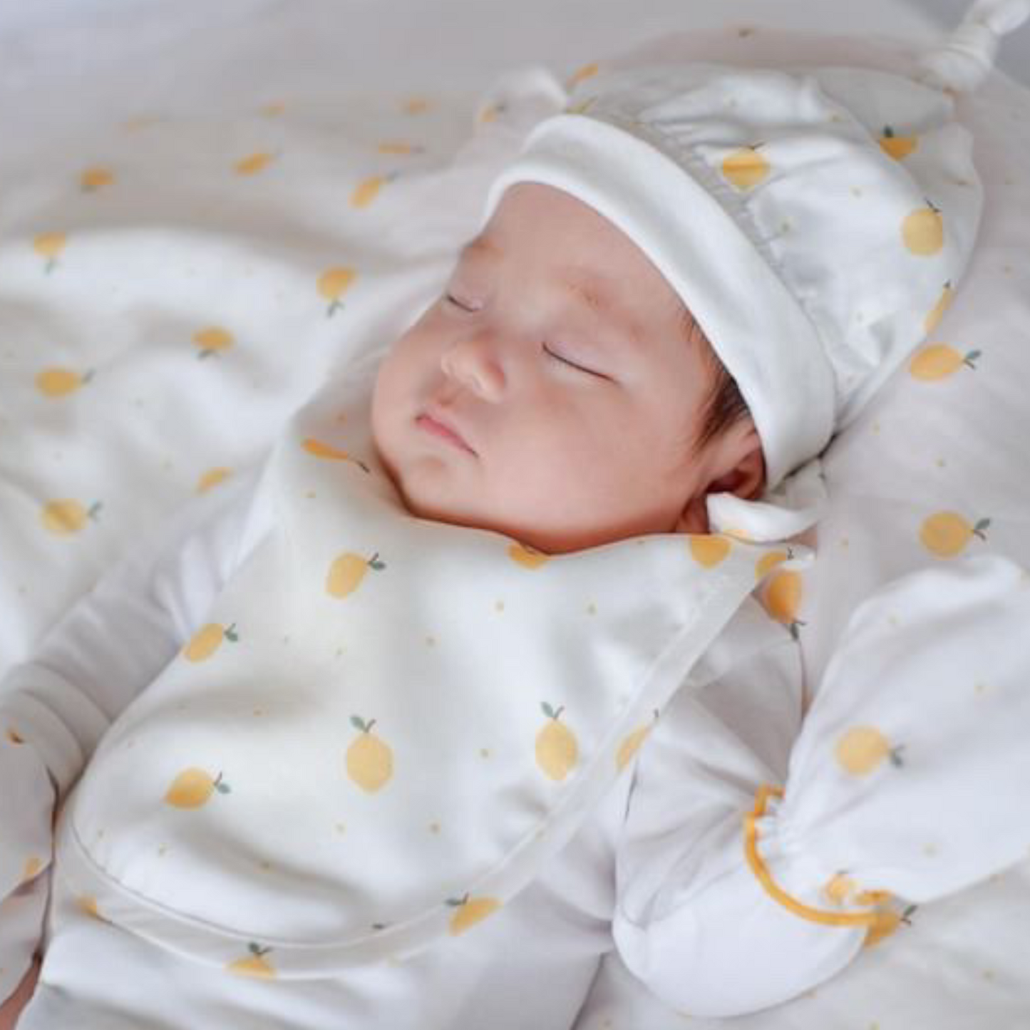 Lemon Garden TENCEL Mitten and Socks Hat with New Born Hat (Limited Edition)