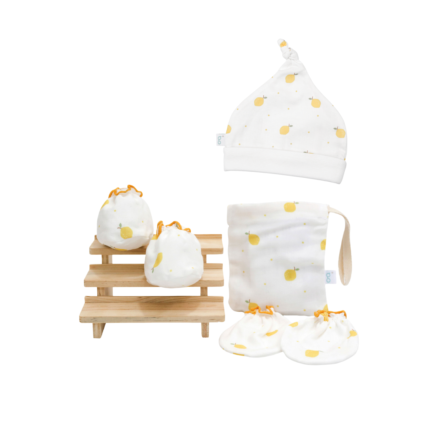 Lemon Garden TENCEL Mitten and Socks Hat with New Born Hat (Limited Edition)
