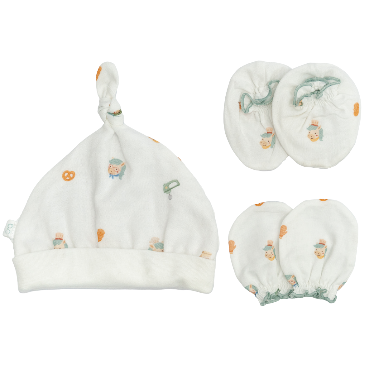 [NEW] Granny Ben Mittens and Socks with Newborn Hat Little Oven Collection [Freesize 1 Set]