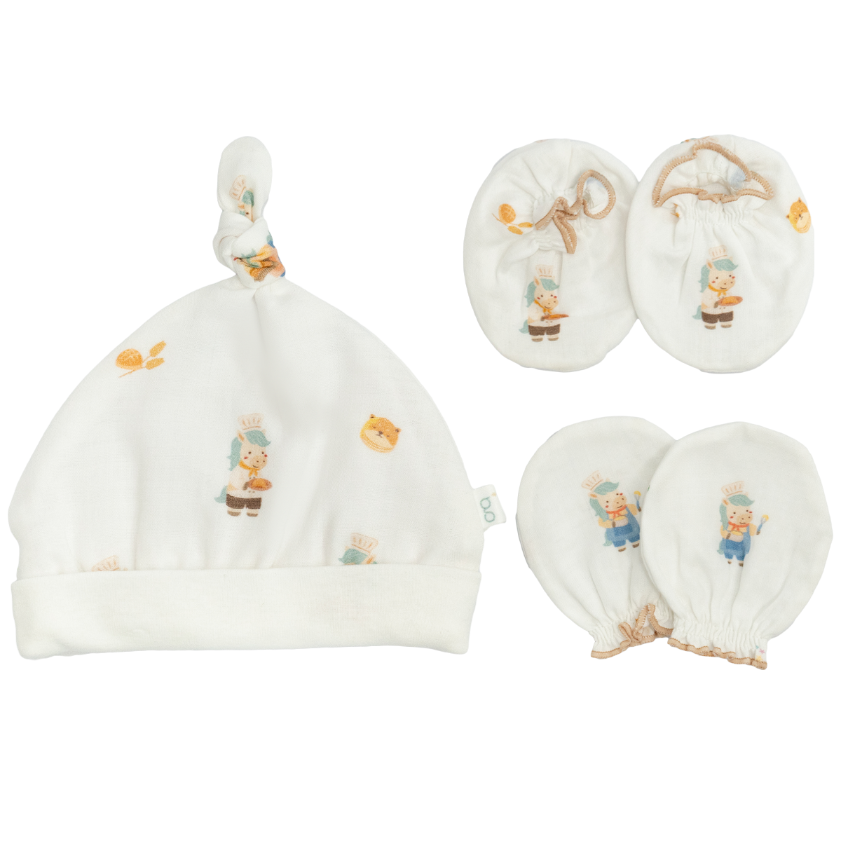 [NEW] Granny Ben Mittens and Socks with Newborn Hat Little Oven Collection [Freesize 1 Set]