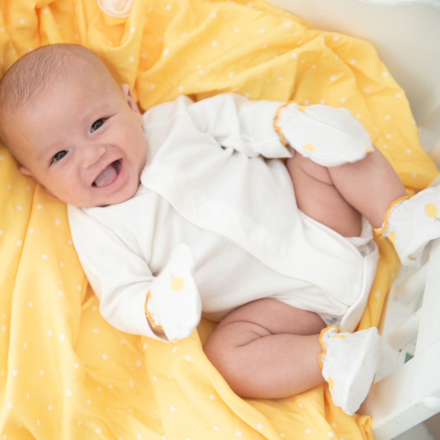 VICTORIA - Lemon Garden TENCEL Mitten and Socks Hat with New Born Hat (Limited Edition)