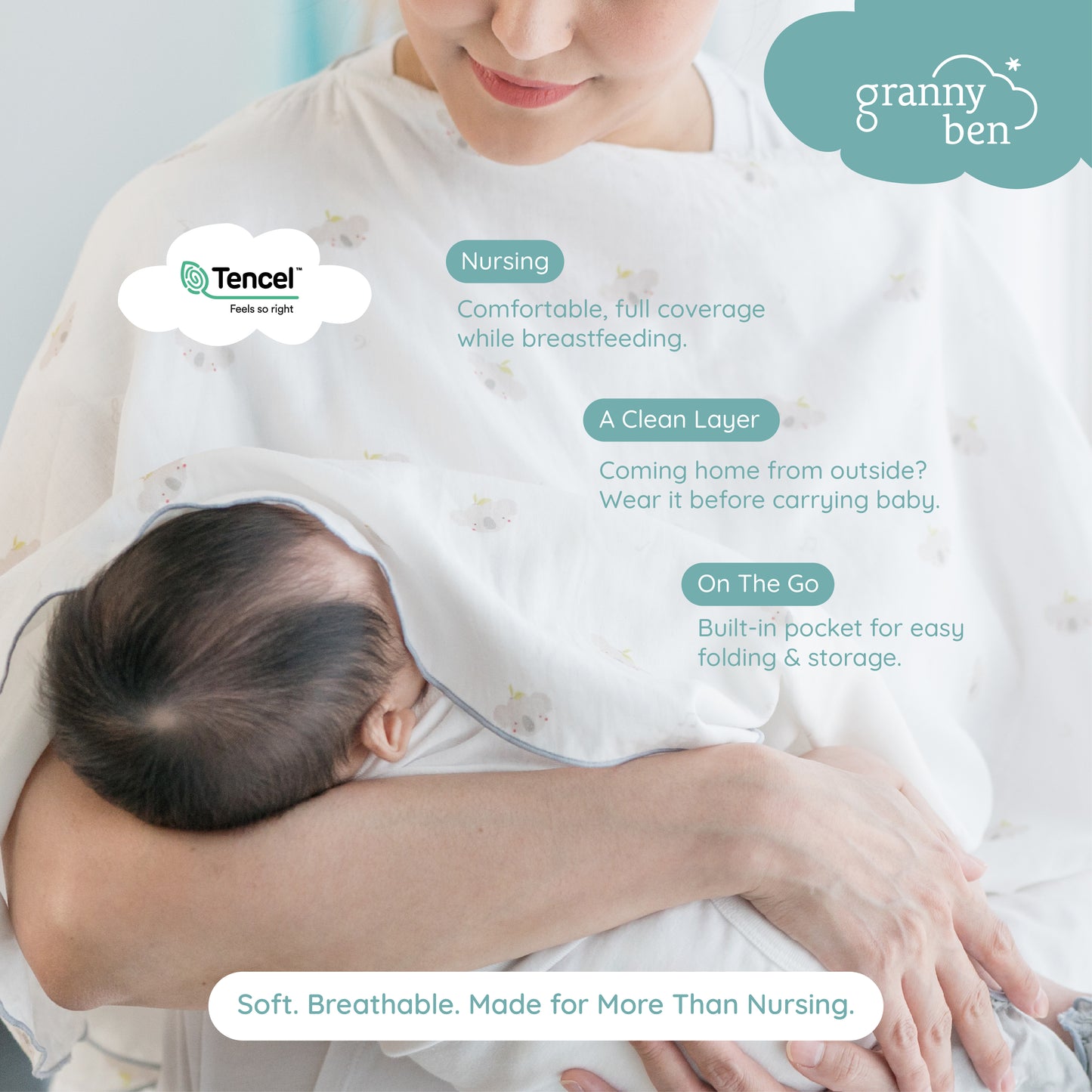 Granny Ben TENCEL™ Muslin Pocket Poncho