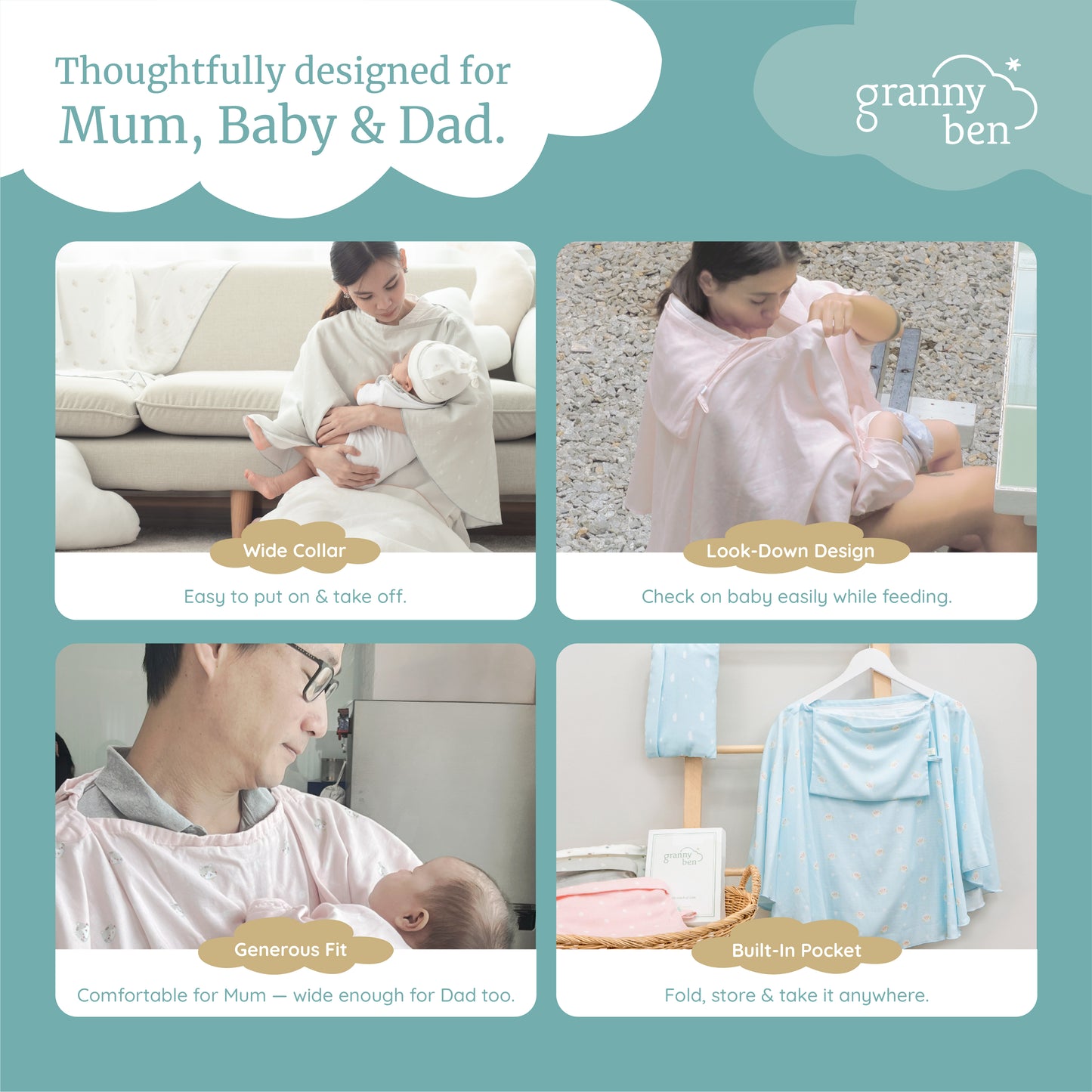 Granny Ben TENCEL™ Muslin Pocket Poncho