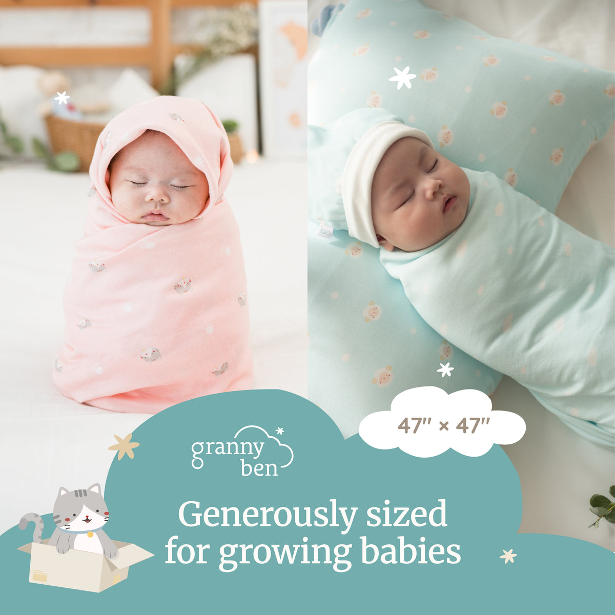 Granny Ben TENCEL™ Muslin Swaddle Cloth
