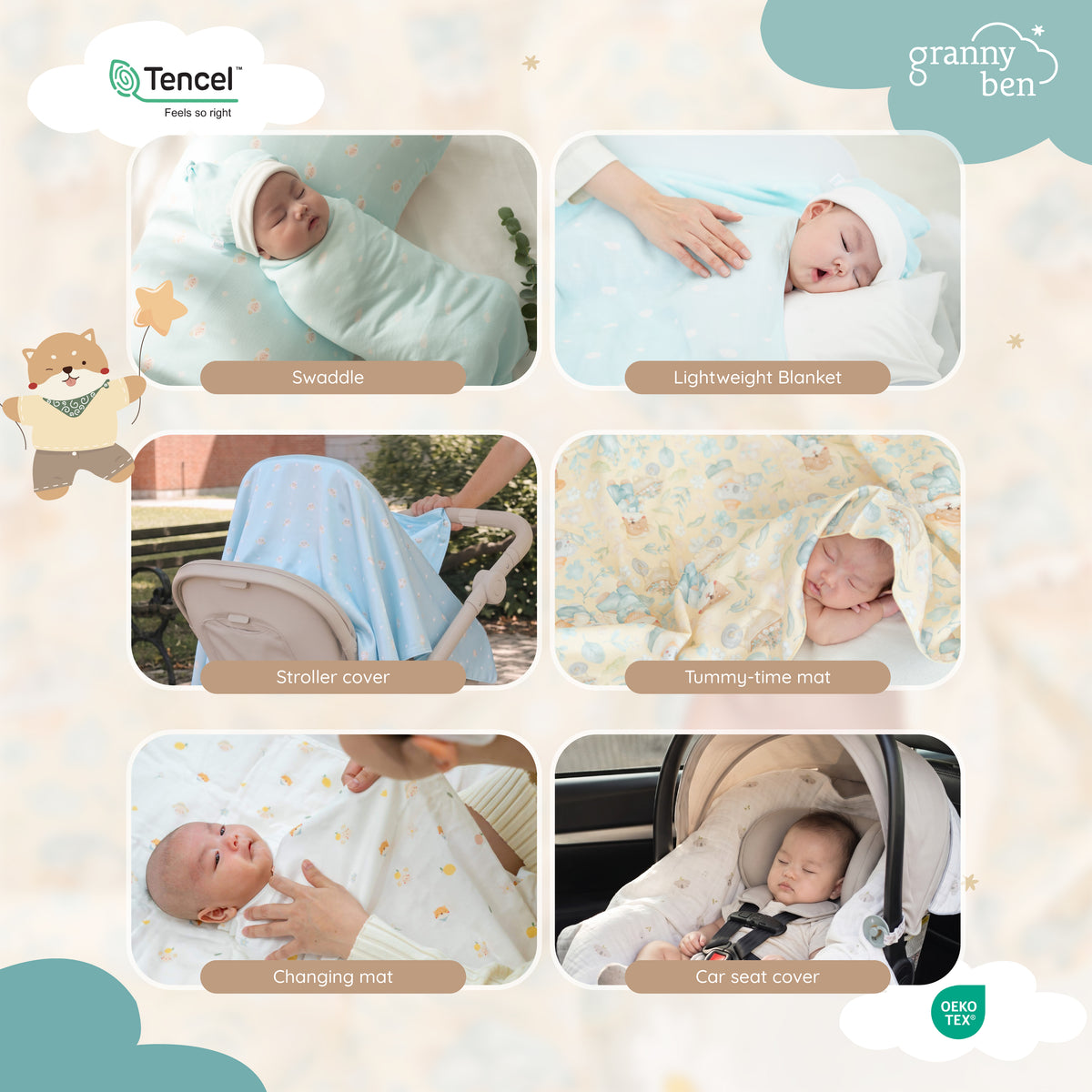 Granny Ben TENCEL™ Muslin Swaddle Cloth